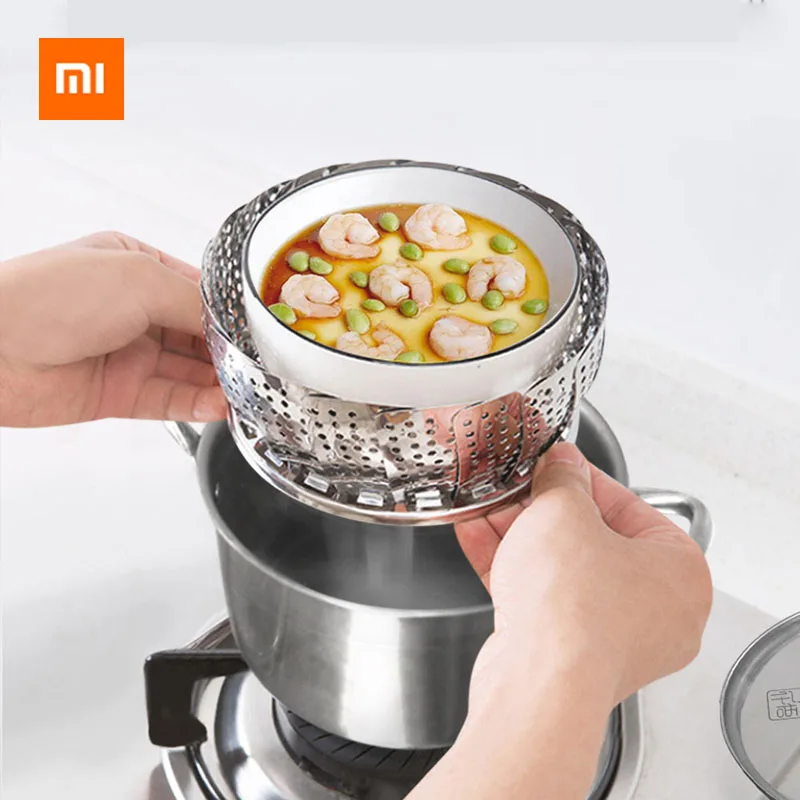 Складная Пароварка из нержавеющей стали Xiaomi Youpin, многофункциональная чаша для фруктов, легко чистится, складная кухонная утварь