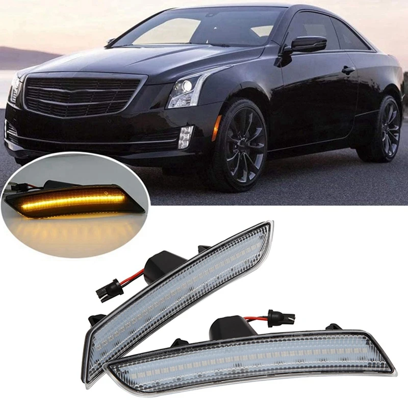 Car Front LED Side Markers, for Cadillac ATS CTS CTS V 2015 2019 Turn