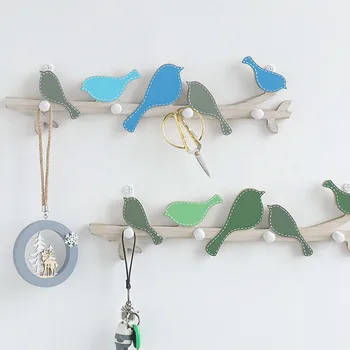 

Hanger Wooden Hook Birds Wall Hanger Clothes Hooks Key Organization Sundries Hat Holder