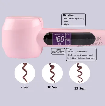 

Automatic Curling Iron Steam Hair Curler Ceramic Titanium Steamer Spray Spiral Rotating with LED Display