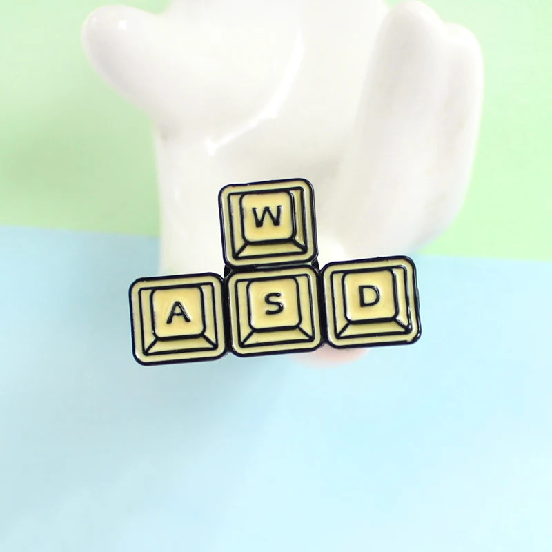 Желтая клавиатура WASD Pins кнопка управления игрой оригинальность легко подходит