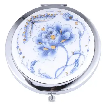 

Vintage Makeup Mirrors 7CM Diameter Metal Mirrors Mini Folding Pocket Double-Sided Cosmetic Mirror Travel Cosmetics Tool