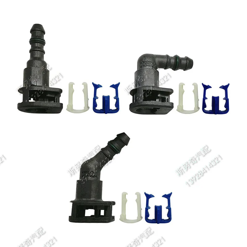 high quality 7.89mm 7.89 ID6 Fuel line quick connector 90 180 degree SAE Fuel pipe joint plastic fittings for 2pcs a lot