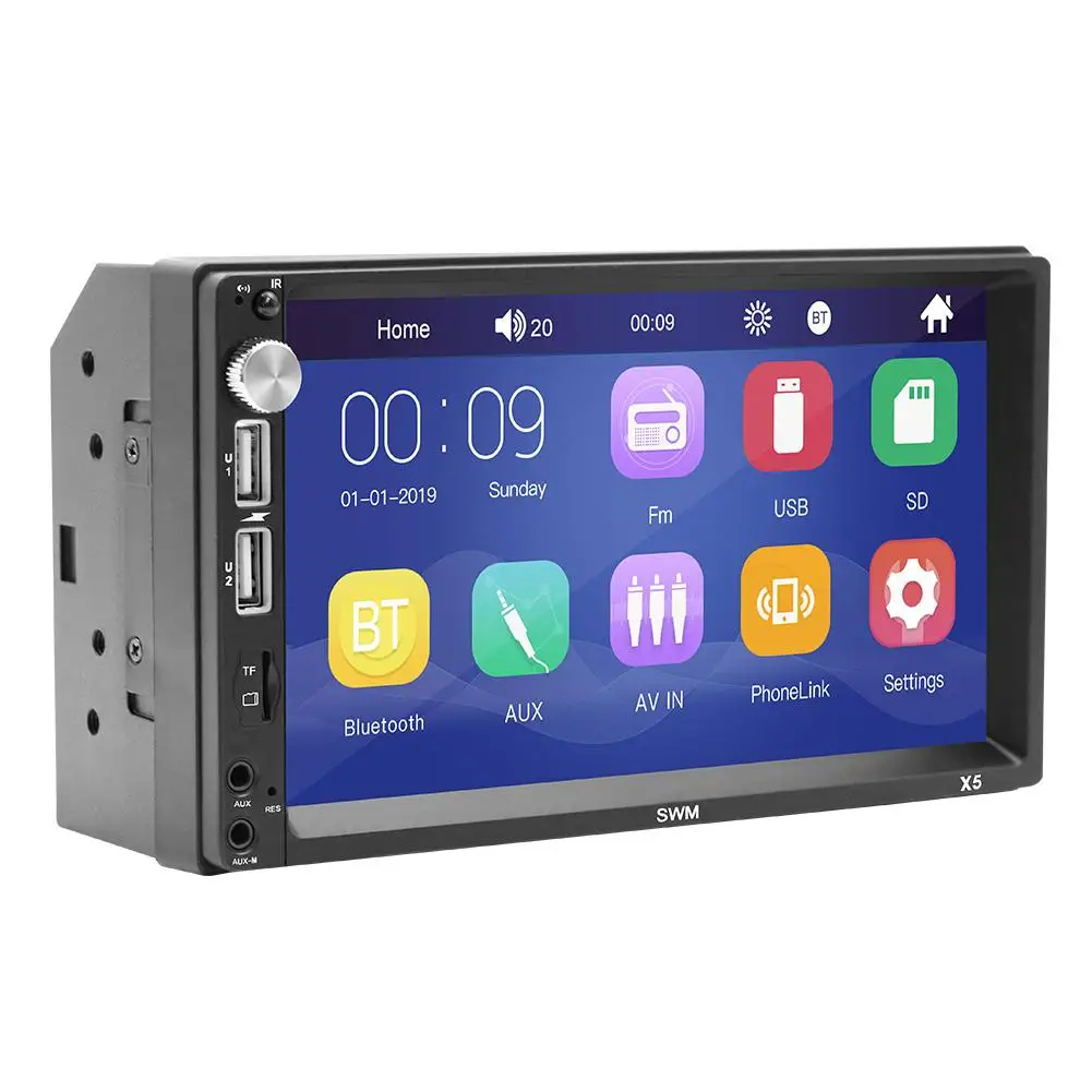 7 дюймов Bluetooth стерео радио плеер с сенсорным экраном 2 Din HD Mp5 плеер поддерживает IOS/Android телефон зеркало соединение