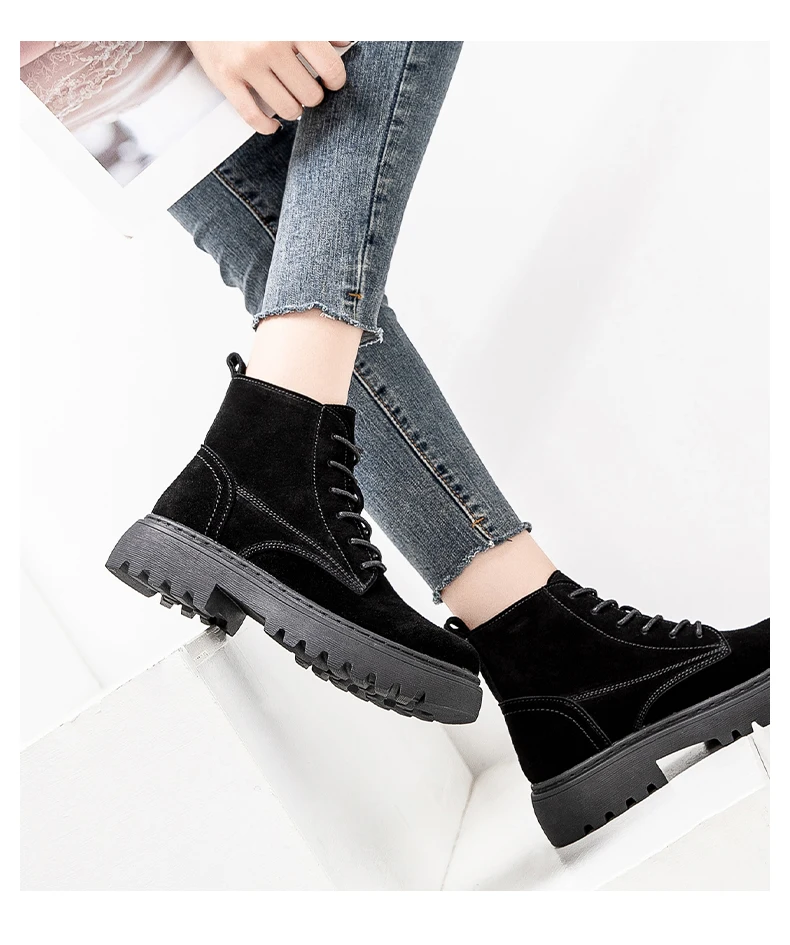 Women Autumn winter Ankle Boots Suede Leather Sadoun.com
