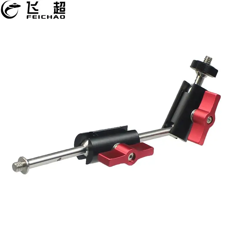 Feichao 360 Camera Magic Arm Tripod Mount Adapter Dual Ballhead 1/4'' Screw Articulating Connector for Camera Monitor Cage LED Light