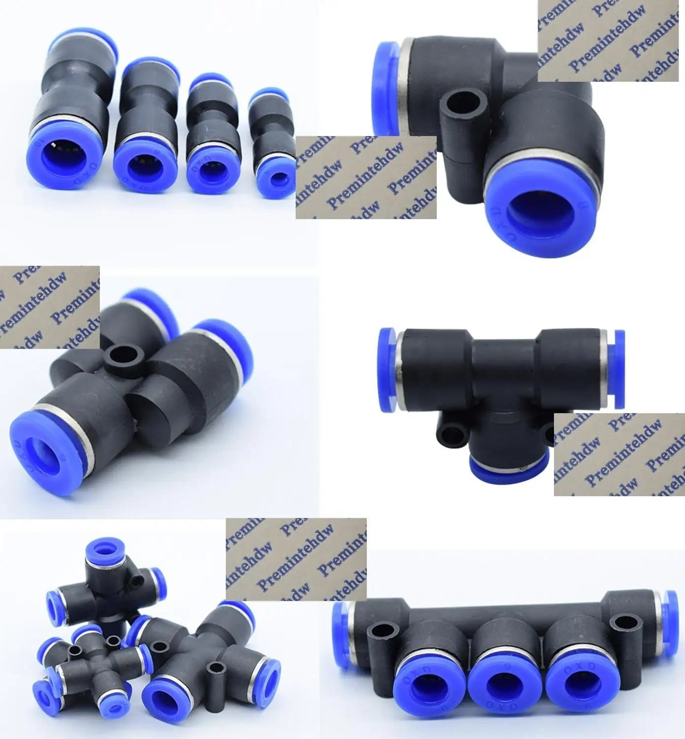 

20Pcs/Lot Pneumatic Quick Push to Connect Tube Fitting Coupling Elbow Tee Y Cross 5 ways 4mm 6mm 8mm 10mm 12mm 16mm Air Hose
