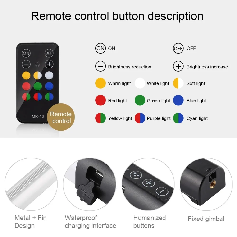 controle remoto, com luz de preenchimento e temperatura ajustável