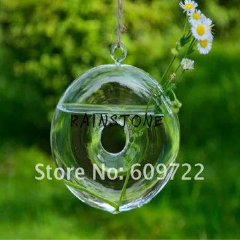 

2pcs 12cm Modern Round Artificial Plant Hanging Glass Hydroponic Vase Pot Wedding Home Decor Supplier