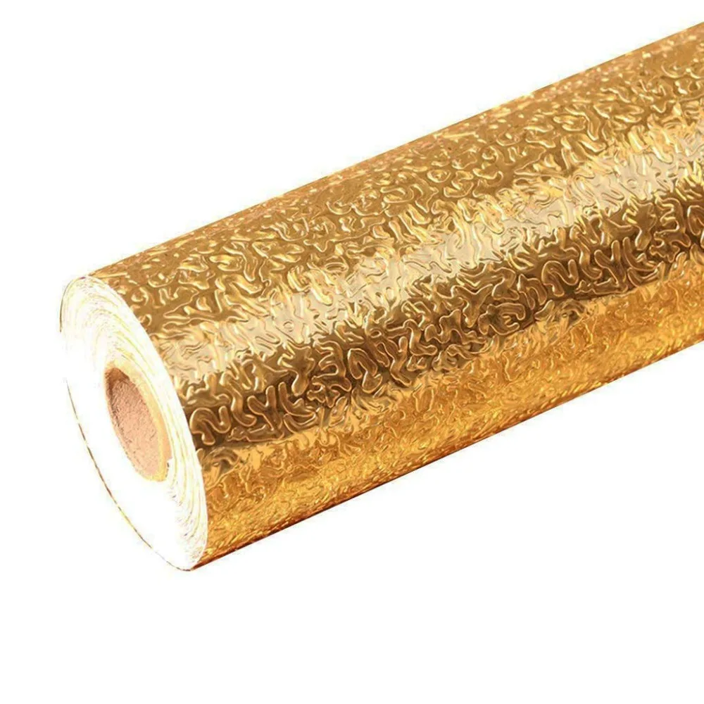Kitchen Oil Proof Waterproof Stickerr Aluminum Foil Gold  Self Adhesive Wall Sticker Kitchen Decor Wallpapers DIY (5)