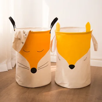 

Folding Laundry Basket Cartoon Storage Barrel Standing Toys Clothing Storage Bucket Laundry Organizer Holder Pouch Household New