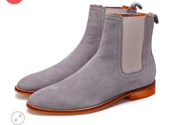 

Men Boots Pointy Toe Metal Silver / Gold Char Boots Chelsea Men's Ankle Autumn Boots Wedding Dress Slide Shoes YK467