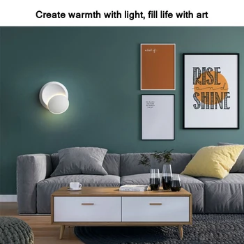 

LED Wall Lamp 360 Degree Rotation Adjustable Bedside Lights White Black Creative Wall Lamp Black Modern Aisle Round Lamp