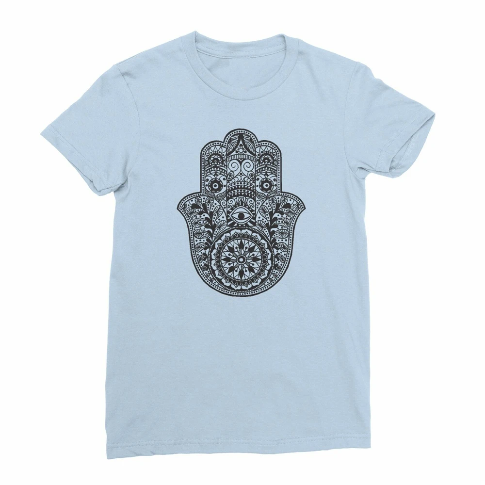 Hand Of Fatima Hamsa рисунок тату хиппи женская футболка для девочек топ новые тренды |
