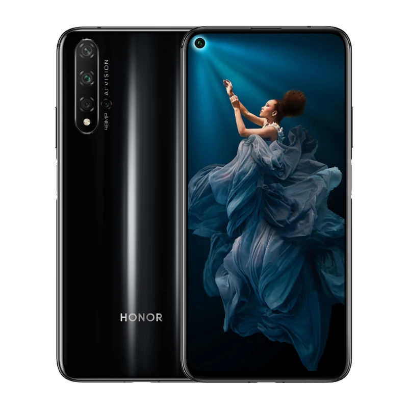 Оригинал, HONOR 20, мобильный телефон, 6,26 дюймов, Kirin 980, четыре ядра, 8 ГБ, 256 ГБ, емкостный экран, 3750 мАч, SuperCharge, NFC