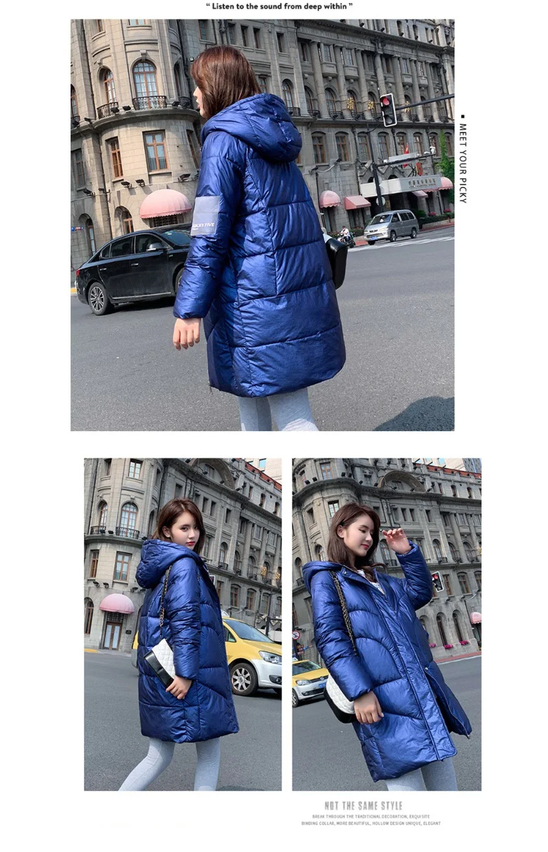 Зимняя куртка женская длинная парка зимнее пальто большого размера женское Элегантное повседневное приталенное зимнее пальто с капюшоном Женская куртка