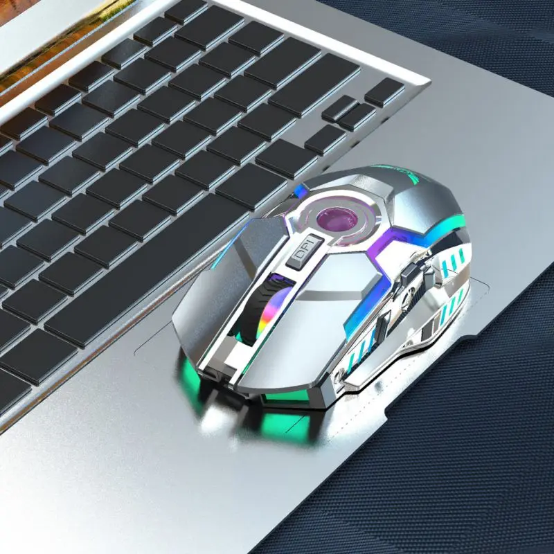 Оптический Эргономичный светодиодный беспроводной USB Перезаряжаемый бесшумный игровой мыши