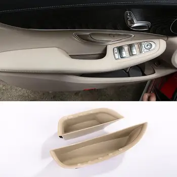 

Beige for Mercedes Benz C-Class W205 GLC Class X253 2014-2019 Car Door Handle Storage Box Tray Accessories for Left Hand Drive