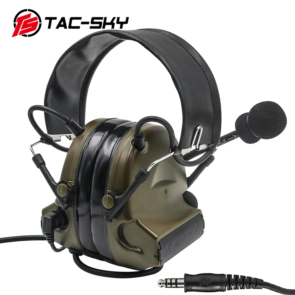 TAC-SKY COMTAC II silicone earmuffs hearing defense noise reduction pickup military tactical headset peltor comtac ii headphones