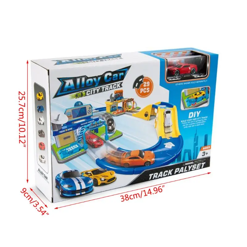 

1Set Simulated Plastic Police Parking Lot Track Car Model Toys for Kids Children Education Intelligent Toy Gifts K4UE