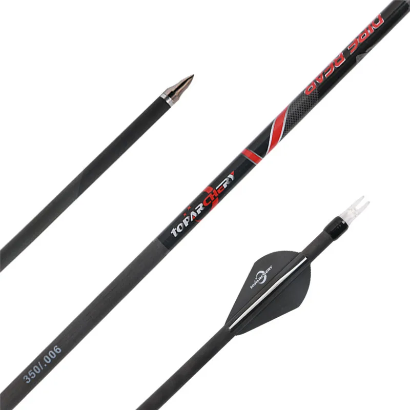 32 Inch Pure Carbon Arrow Spine 300/350/400 Diameter 6.2mm with Plastic