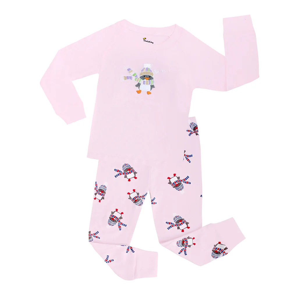 Новые модные детские хлопковые Пижамные комплекты с длинными рукавами из 2 предметов пижамы для девочек roupas infantis menina, детские пижамы с единорогом - Цвет: NO10
