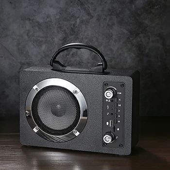 

30W High Power Outdoor Portable Bluetooth Speaker Subwoofer Wireless Wooden Column Music Center Support FM Radio TF Card AUX