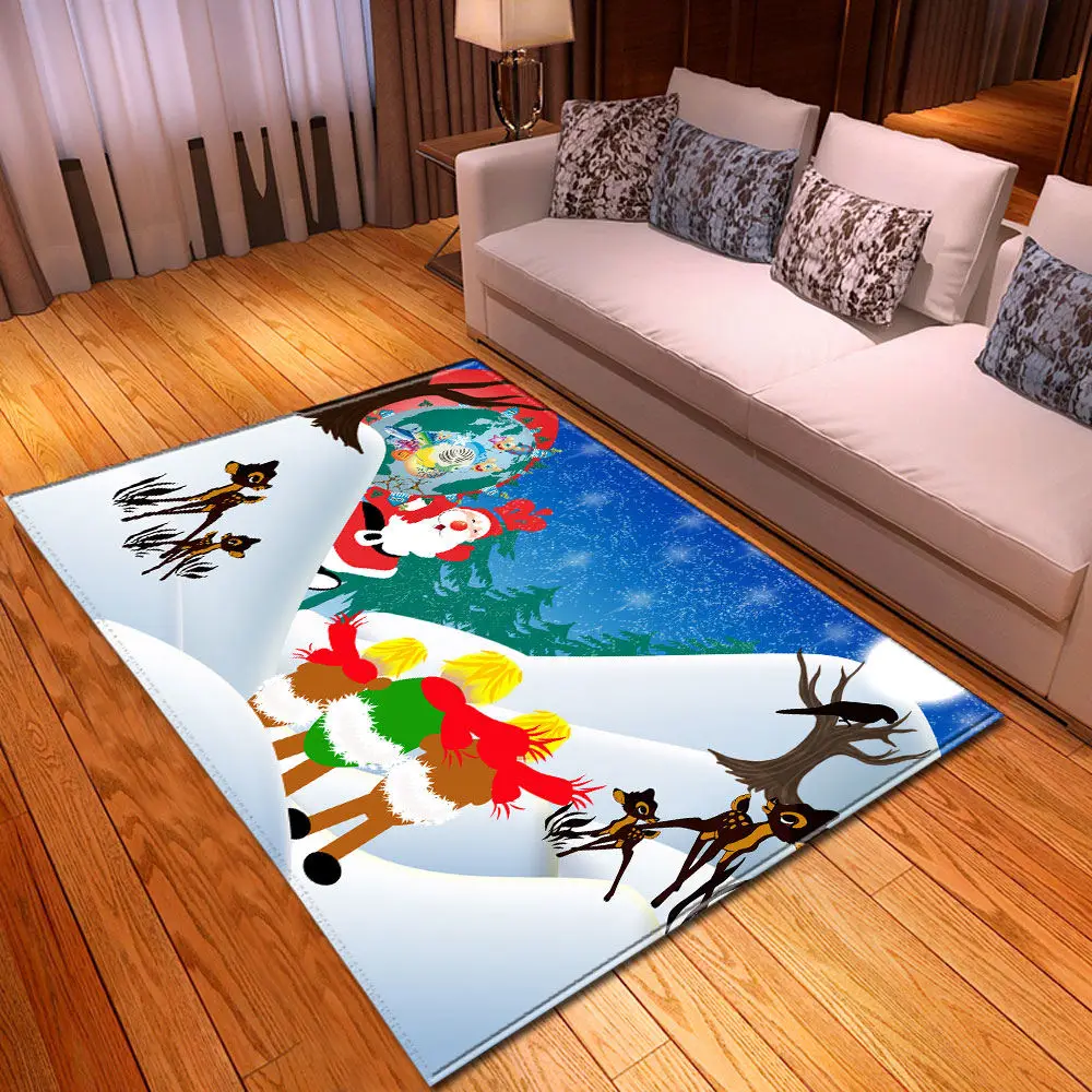 No-3 Cartoon Santa Claus Carpets Parlor Xmas Area Rugs Kids Play Mat Merry Christmas Bedroom Living Room Carpet Home Decoration - Цвет: No-3