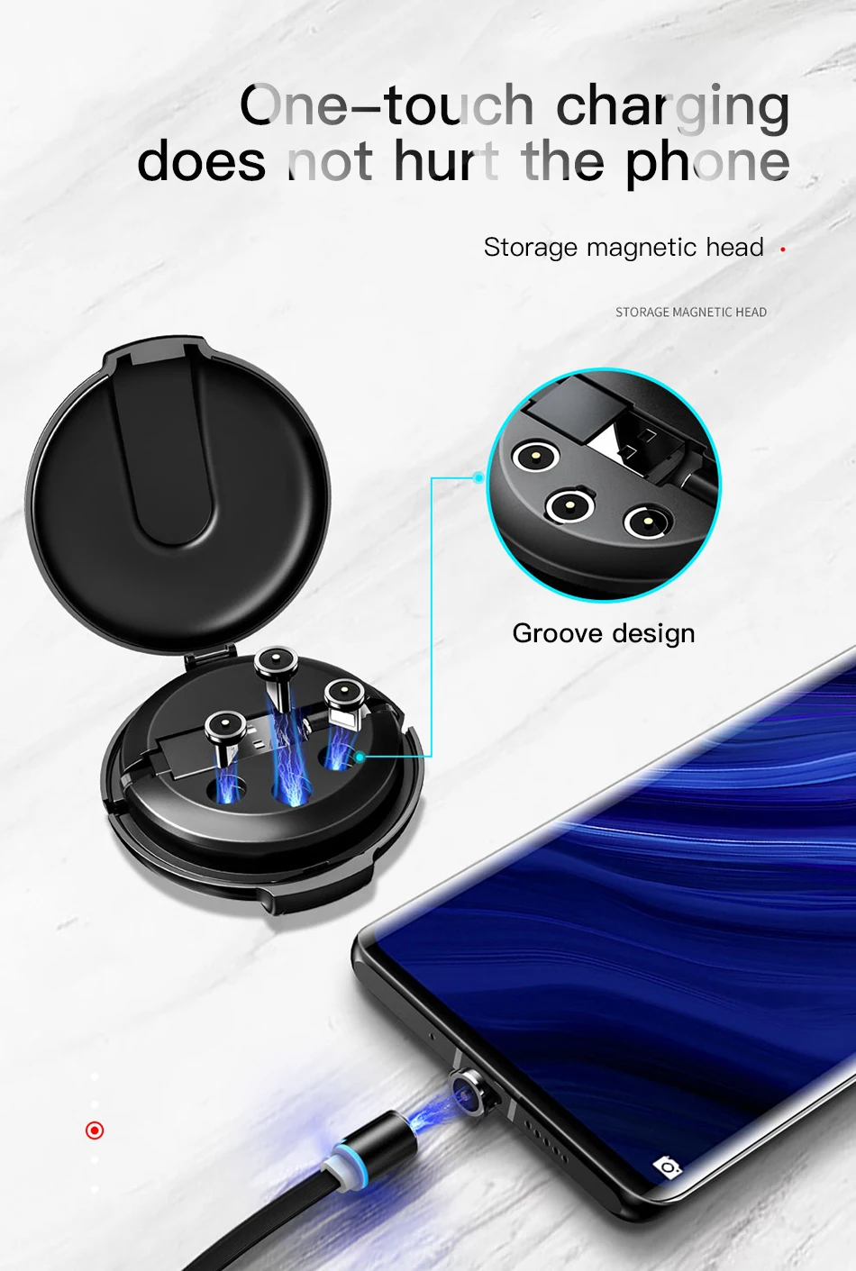 !ACCEZZ 3 in 1 Magnetic Cable With Organize Box Fast Charging For iPhone XS XR 11 Pro Max Micro USB Type C Magnet Charger Cables (4)