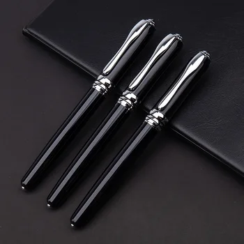 

Classic black silver metal ballpoint pen luxury signature pen Office & School Pen