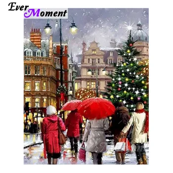 

Ever Moment Diamond Painting Christmas Shopping People Full Square Resin Drill Diamond Mosaic Embroidery Handicrafts Decor 4Y222