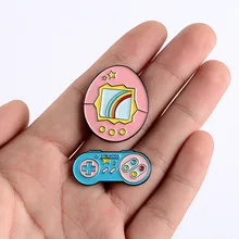 Creativa chica Rosa Linda consola de juegos de dibujos animados broche consola de juegos goteo perno para el aceite insignia broches para mujeres