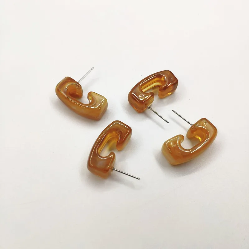 yellow brown Новое поступление! 19x9 мм 100 шт. Мрамор эффект C-соединители форм для серьги аксессуары, детали для серег, для изготовления украшений своими руками - Цвет: yellow brown