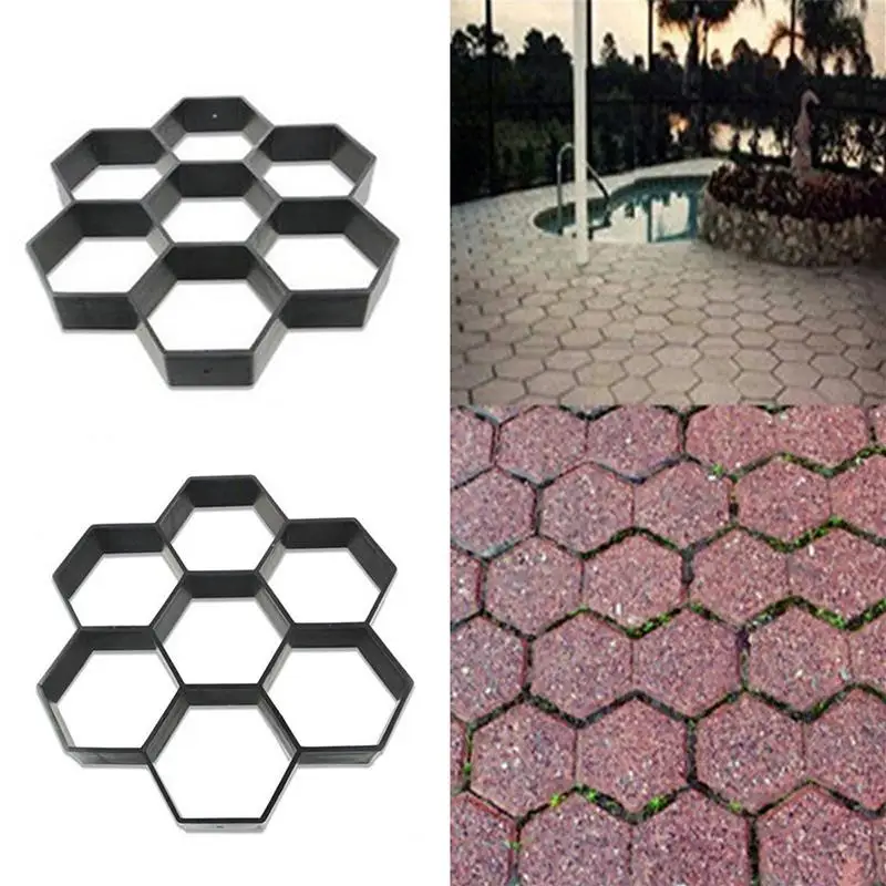 Сад DIY Пластиковый путь производитель тротуара модель бетон шаговый камень цемент плесень кирпич Лучшая цена
