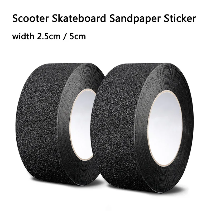 Scooter non-slip sticker Tape 2.5cm 5cm Skate Skateboard Sandpaper Tape waterproof for Swimming pool outdoor tool handle