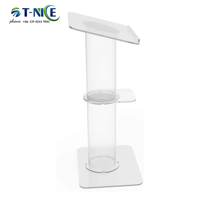 Award Podium Church Prayer Blessing Pulpit Acrylic Transparent Podium Commercial Events Lectern Laptop Dais