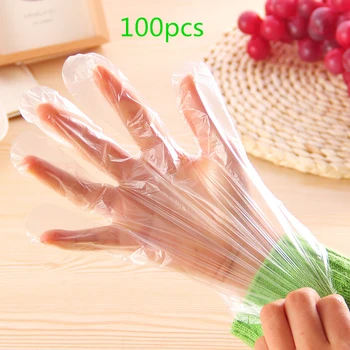 

100pcs/lot Disposable Gloves Food Grade Industrial Medical Surgical Clear Gloves Restaurant Cleaning Kitchen Cooking BBQ Gloves