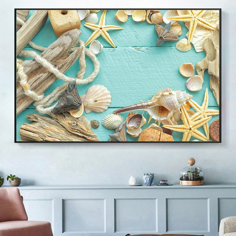 Ocean Prints Shellfish Wall Art Canvas Sunset Seascape Beach Vacation Paintings Home Decor Canvas Pictures For Living Room Art Painting Calligraphy Aliexpress