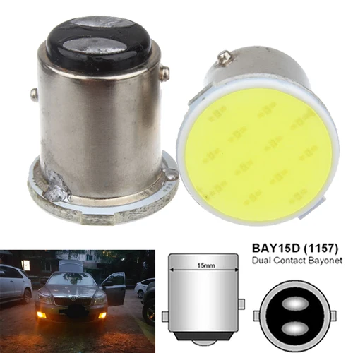 차량용 LED 전구, 방향 지시등, COB 12V, 7000K, 화이트, 자동 백업, 역방향 주차 브레이크 램프, P21W, 1156, Ba15s, 1157, Bay15d, 10 개 4