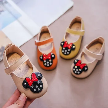 

Minnie Mouse Girl's Baby Single Casual Shoes Autumn New Fashion Soft Bottom Girl Little Princess Shoes Cartoon
