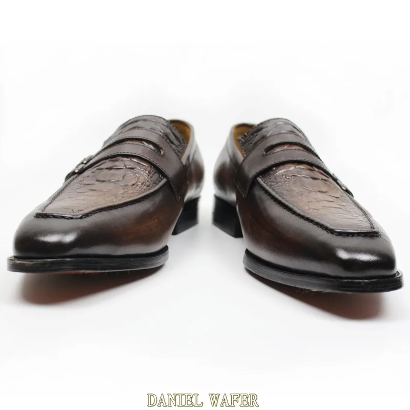 Роскошная брендовая повседневная обувь из натуральной кожи; дышащие мужские лоферы на плоской подошве без застежки с двумя ремешками; цвет черный, кофейный; мужская обувь