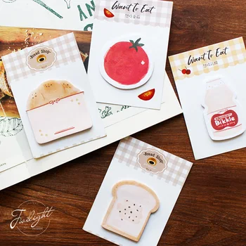 

8pcs Want To Eat Series 2 Snack Sticky Notes Delicious Food Memo Pad Notepad Marker Stationery Gift Office School Supplies H6091