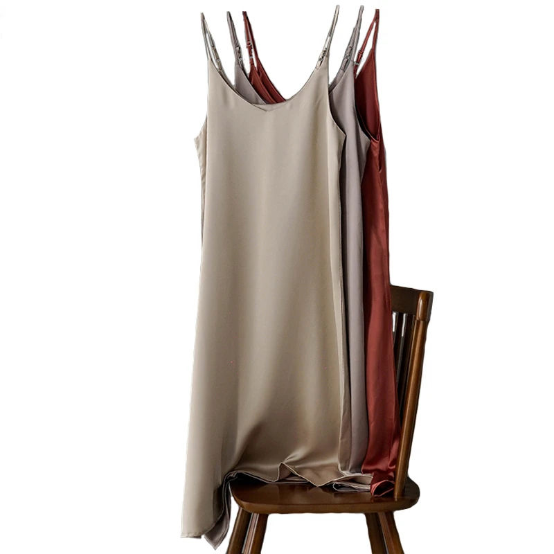 

satin dress women robe 2020 summer satin dress luxury sexy dress retro skirt dress suspender skirt see through dress mini dress