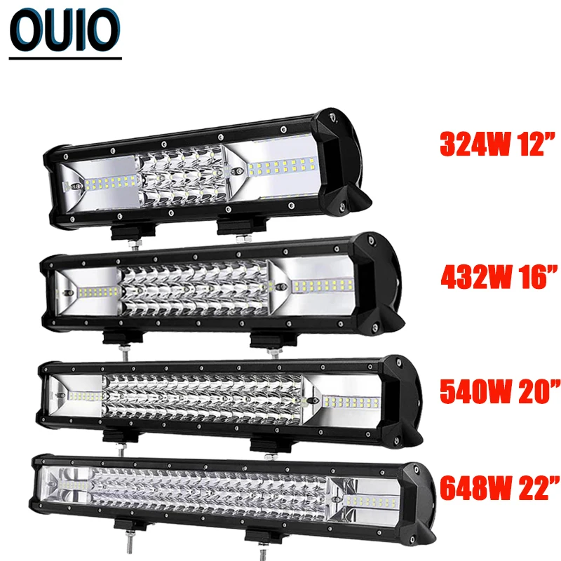 

12'' 16'' 20'' 22'' 3-Row Offroad LED Light Bar Combo Led Work Light Bar 12V 24V Truck SUV ATV 4WD 4x4 LED Car Light Fog Lamp