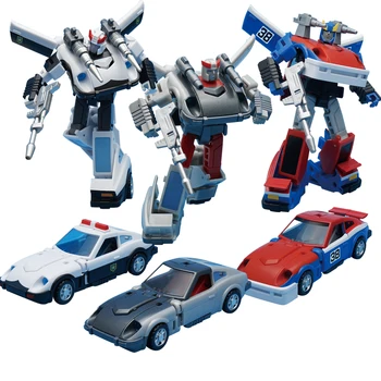 

Iron Car Man Brother Trans Police Wagon Thunderbolt Smog Patrol Wagon Special Code Action Figure Transformation Toy