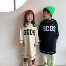 Повседневное платье для маленьких девочек; Размеры 80-130 см; весеннее Модное детское платье в популярном стиле