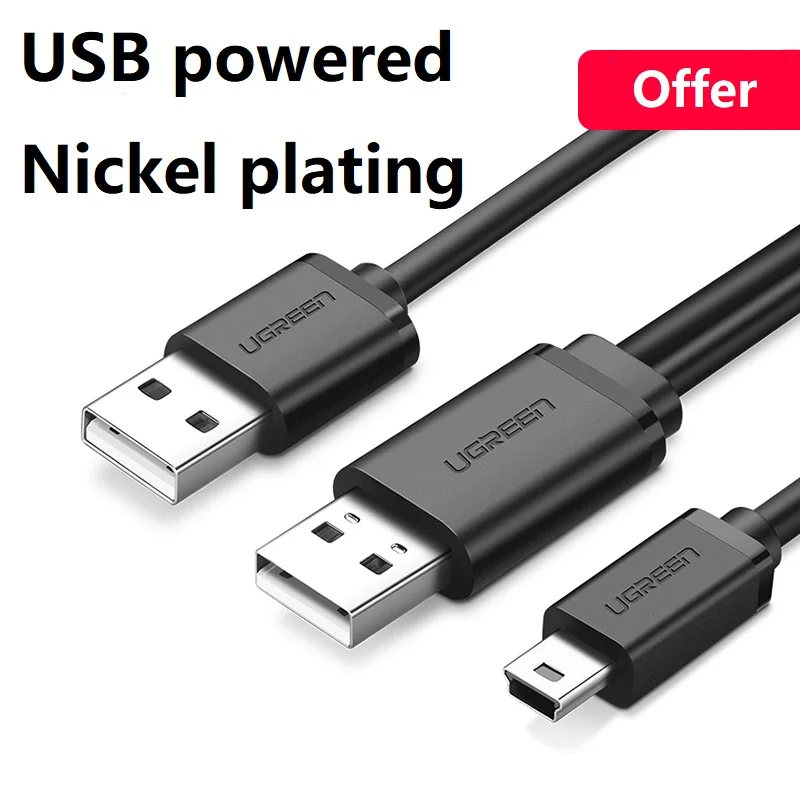 Ugreen мини-usb кабель для передачи данных t плоская панель mp3 жесткий диск камера Автомобильная навигационная система кабель для передачи данных зарядная линия