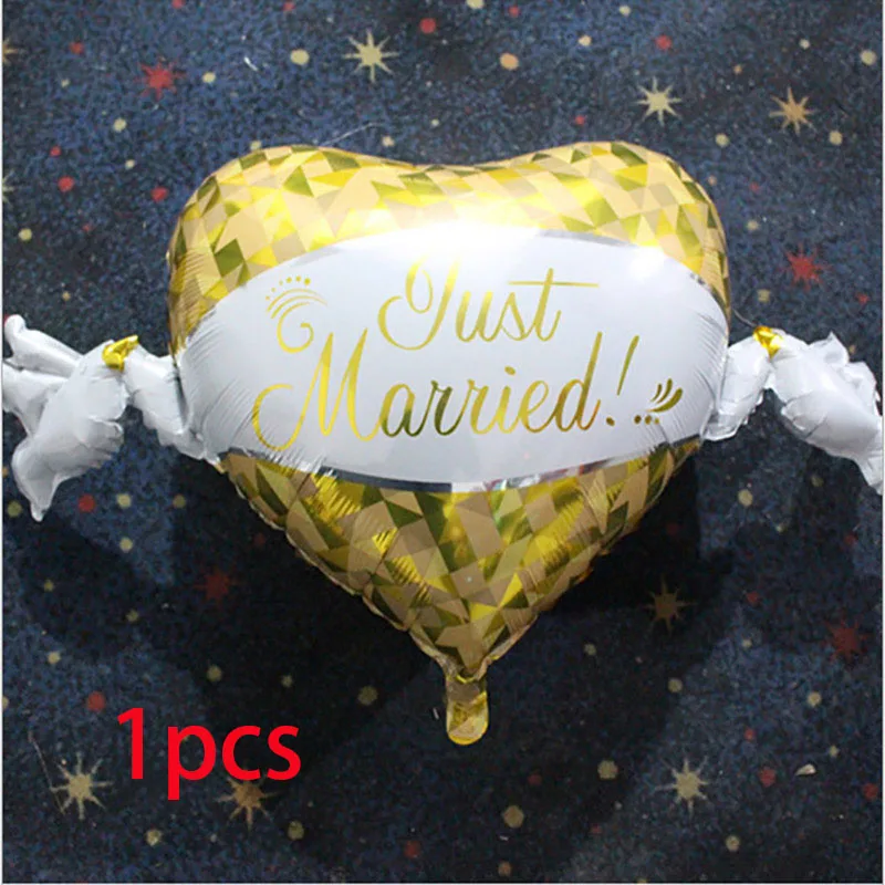 1pcs just married С надписью "Bride To Be" Шар из розового золота вечерние украшения в виде короны мисс миссис шар команды, с надписью "Bride To Be" курица бакалавра вечерние украшения свадебные принадлежности - Цвет: 1pcs just married