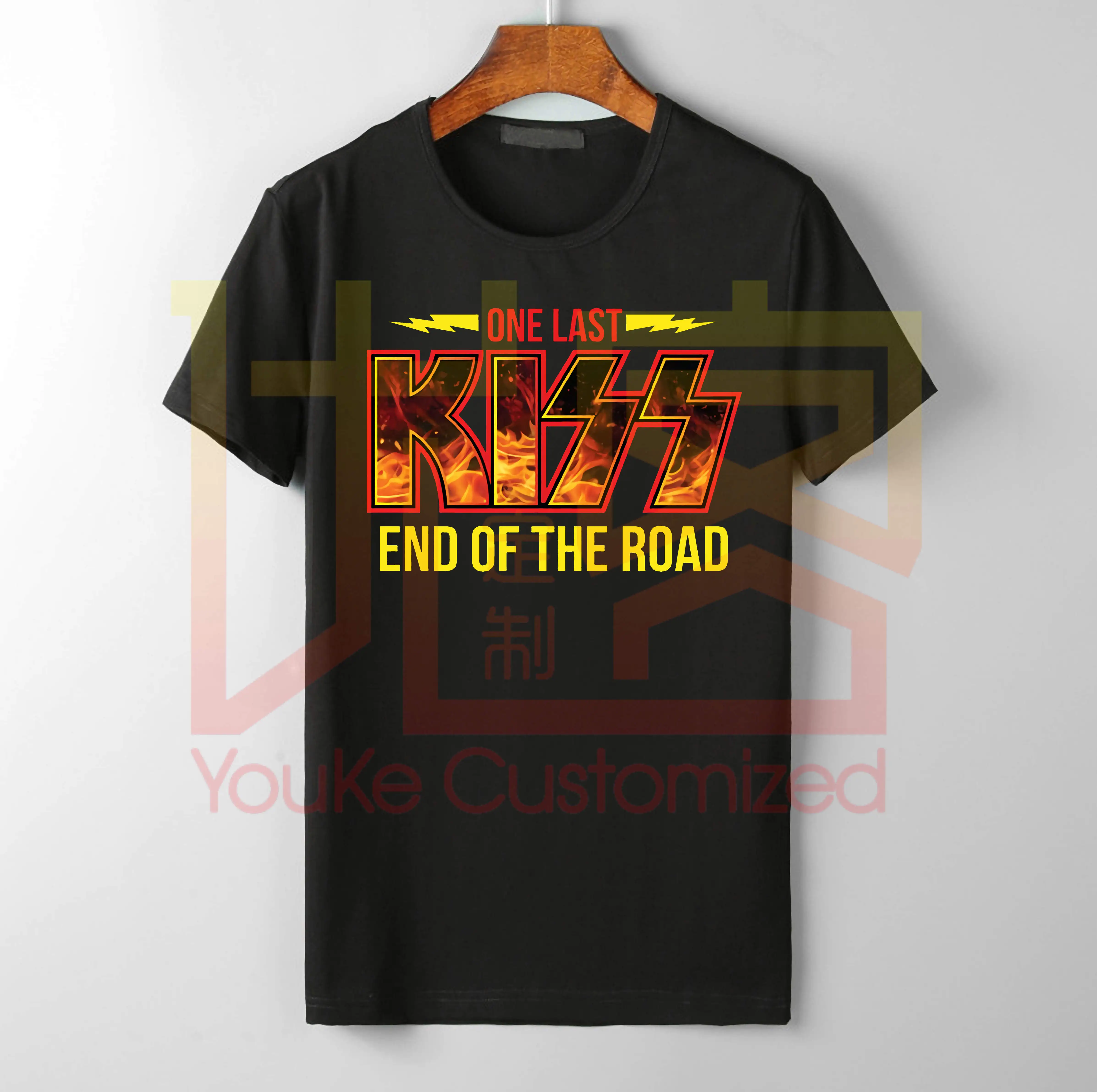 Футболка с логотипом KISS queen End of the Road черная хлопковая круглым вырезом Лидер