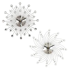 

Gypsophila Diamond Wall Clock Wrought Iron Clock European Style Clock Vintage Metal Art Wall Clock Living Room Home Decor